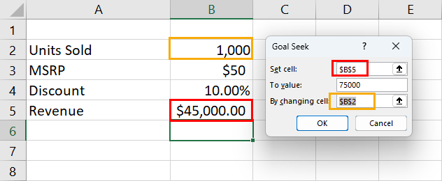 Aprenda a encontrar el objetivo de ventas usando Goal Seek