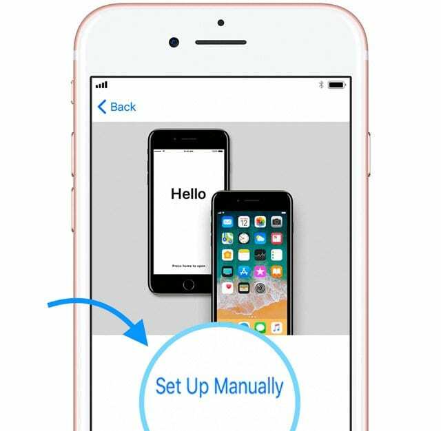 別のiOS12または11デバイスがない場合は、[手動で設定]をタップします