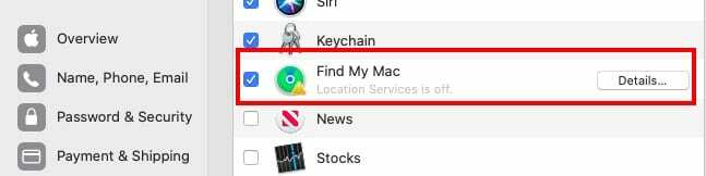 Find My في macOS Catalina