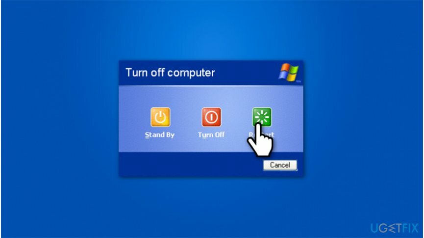 Die Abbildung zeigt den Neustart von Windows