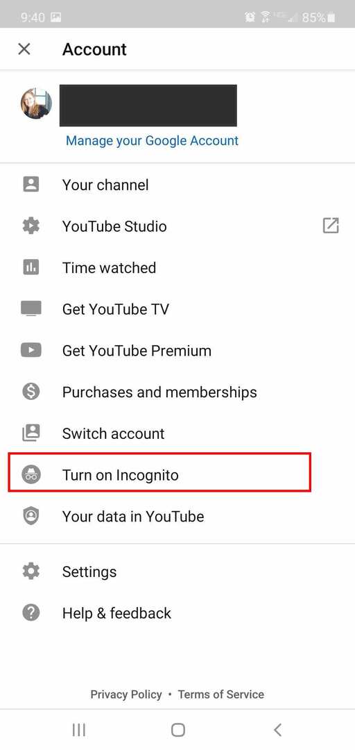 YouTube-Inkognito-Aus-Nachricht