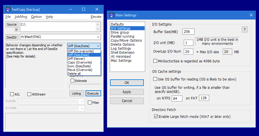 העתקה מהירה - תוכנת העתקה עבור Windows