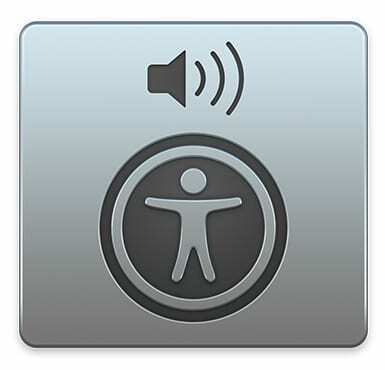 شعار Apple VoiceOver.