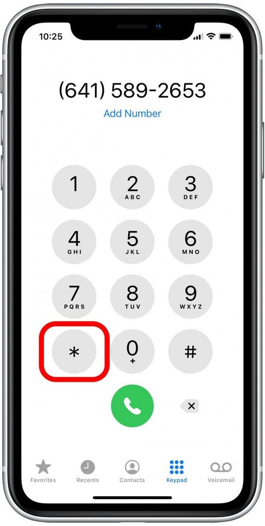cómo marcar una extensión en el iphone