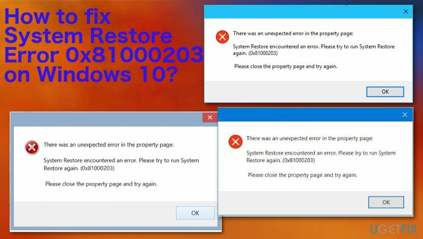 خطأ في استعادة النظام 0x81000203 على إصلاح نظام التشغيل Windows 10