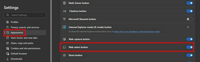 Borde de configuración de captura web