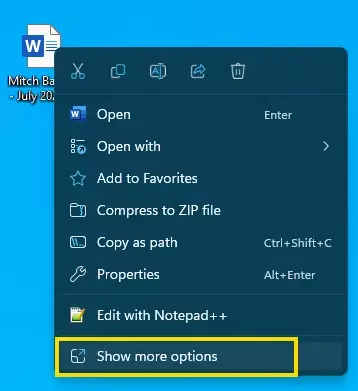 Win11 Mostra più opzioni