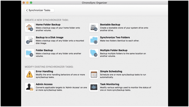 Chronosync – A legjobb lemezklónozó alkalmazás Mac 2020 rendszerhez 