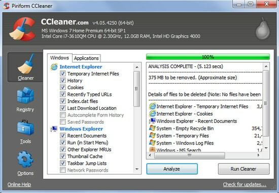 Piriform CCleaner – najbolj zaupanja vredna programska oprema RAM Cleaner & Optimizer za Windows