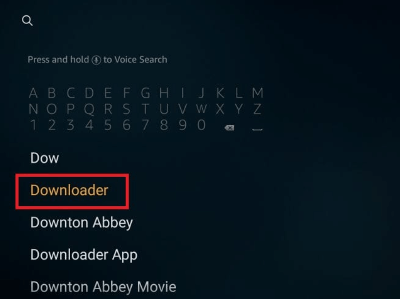 Wählen Sie Downloader von Dropdown-Menü