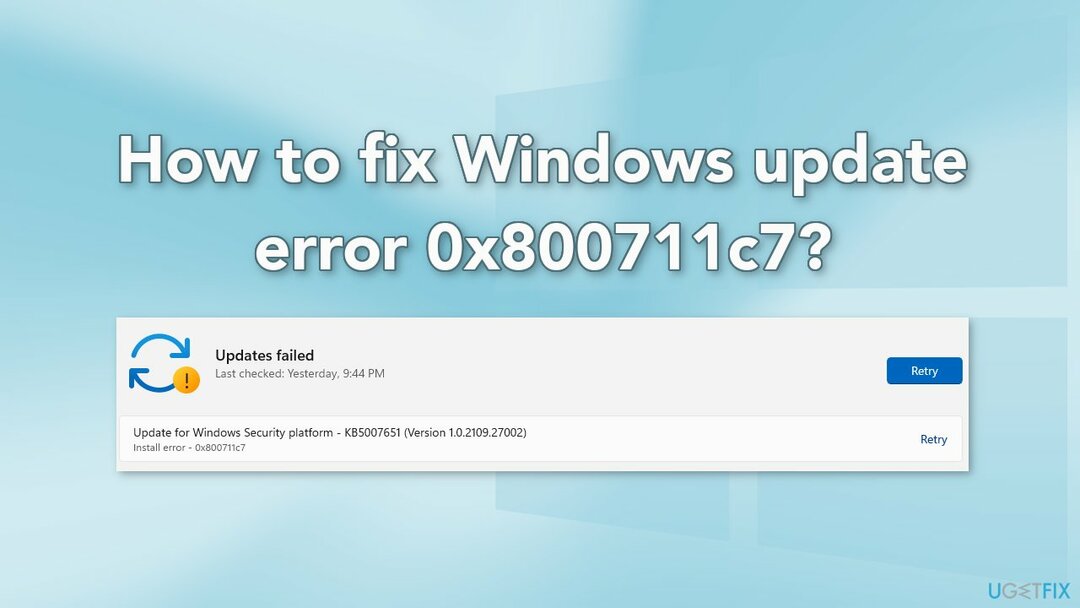 Jak opravit chybu aktualizace systému Windows 0x800711c7