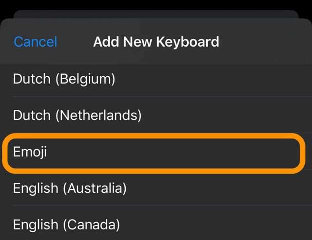 dodaj klawiaturę emoji dla iOS i iPadOS