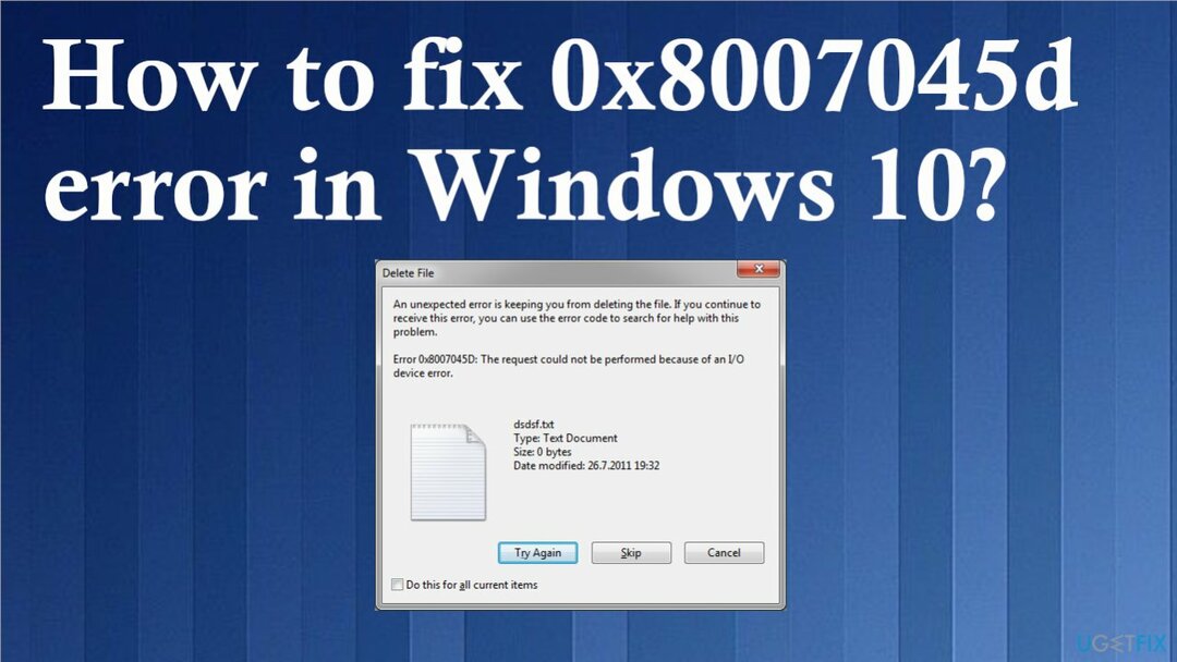 Chyba 0x8007045d v systému Windows