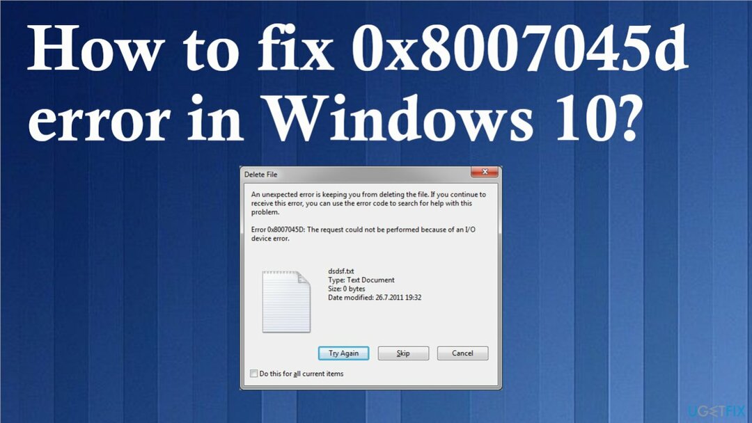 Eroare 0x8007045d pe Windows