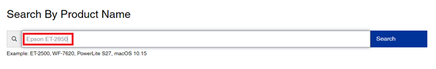 meklēšanas lodziņā ierakstiet Epson ET 2850