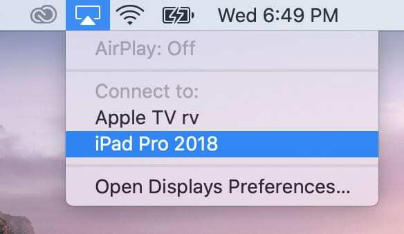 paleisti šoninę priekabą per „AirPlay“ „Mac“ viršuje