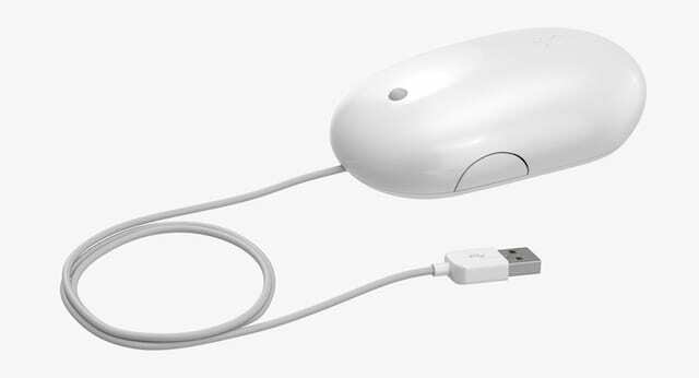 Apple Mighty Mouse bedrade USB-muis.