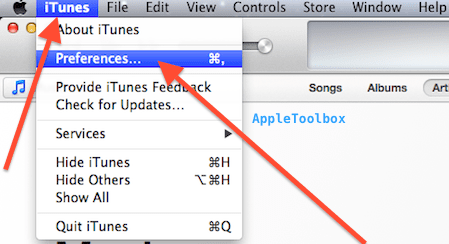 iTunes ierīču preferences