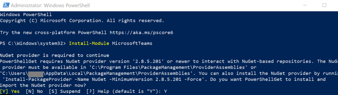 Powershell-module voor teams installeren