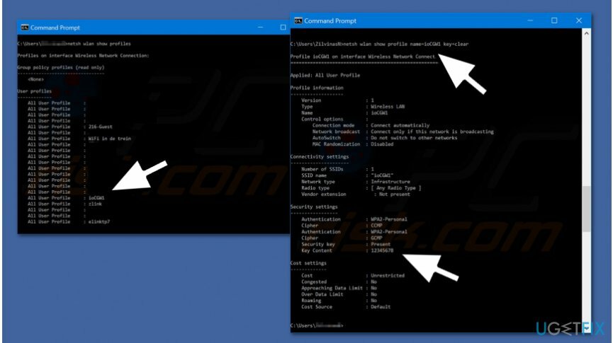 Mot de passe Wifi des connexions Internet précédentes