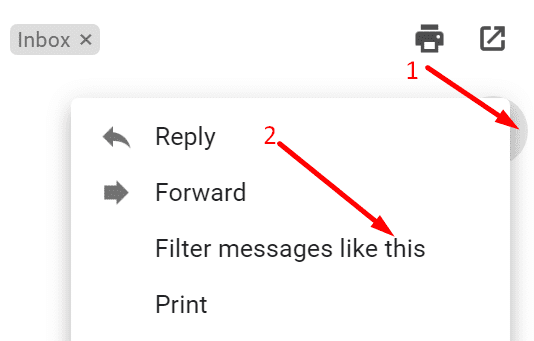 이 Gmail과 같은 메시지 필터링