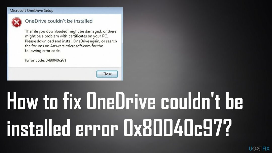 OneDrive не может быть установлен ошибка 0x80040c97