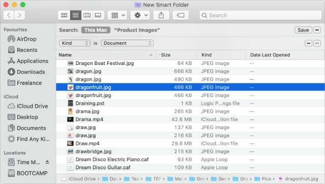 Finder Smart Folder, der doppelte JPEG-Bilder hervorhebt