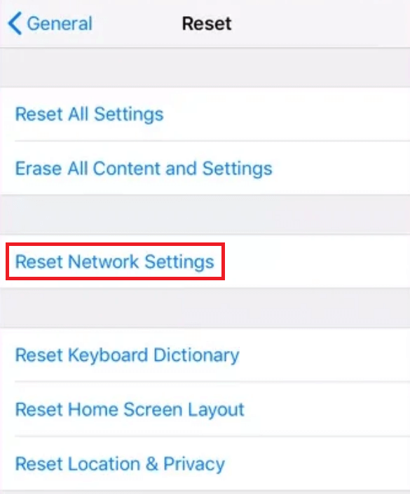 iPhone - नेटवर्क सेटिंग्स रीसेट करें