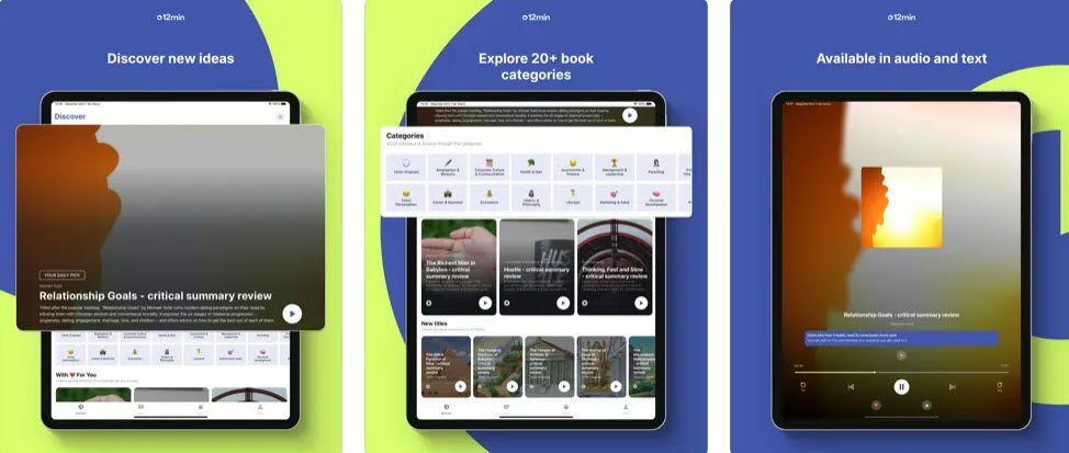 Beste Buchzusammenfassungs-App 12min Buchzusammenfassungen & Ideen