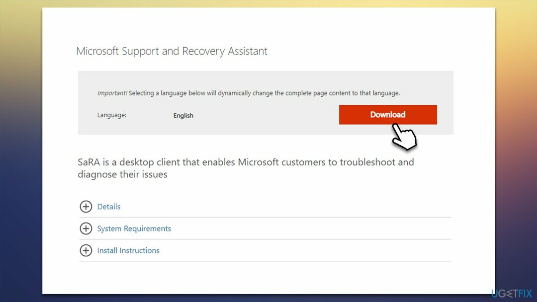 השתמש ב-Microsoft Support and Recovery Assistant