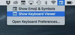Virtuální klávesnice Mac
