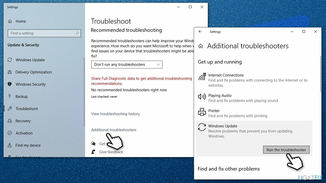 Ejecute el solucionador de problemas de actualización de Windows