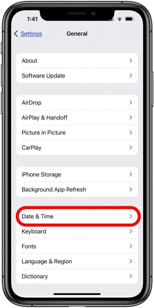 iPhoneの日付と時刻の設定