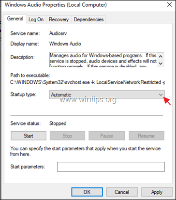 remediați eroarea audio Windows 1068