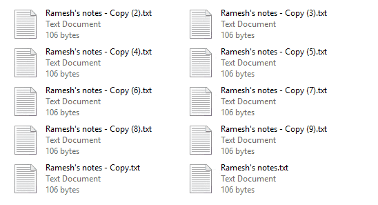 टैब का उपयोग करके कई फाइलों का नाम बदलें