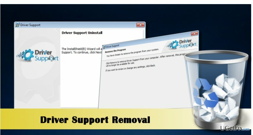 Zrzut ekranu kreatora dezinstalacji Driver Support