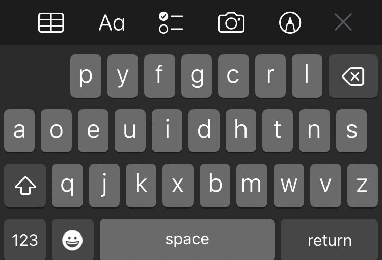 iOS 16 Dvorak-Tastatur