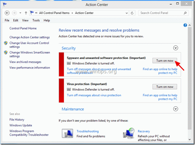  activer Windows Defender - www.wintips.org