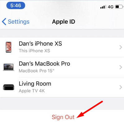 „Apple ID“ – „iPhone“ atsijungimas
