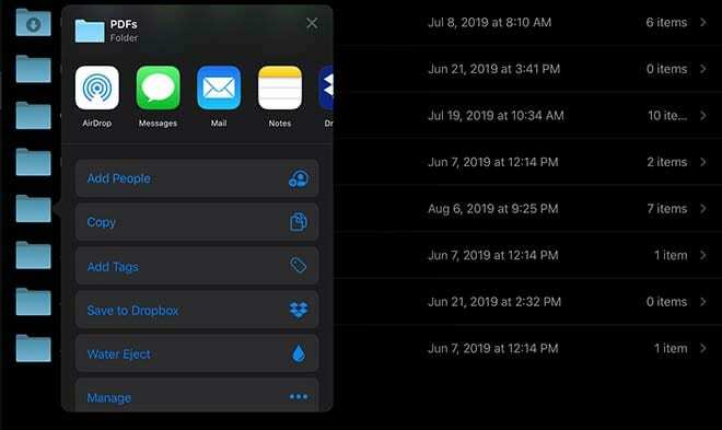 Изменение разрешений на общий доступ к папкам в iCloud Folder Sharing - iOS 13.4