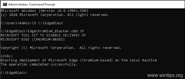 Empêcher Edge Chromium - Boîte à outils de blocage