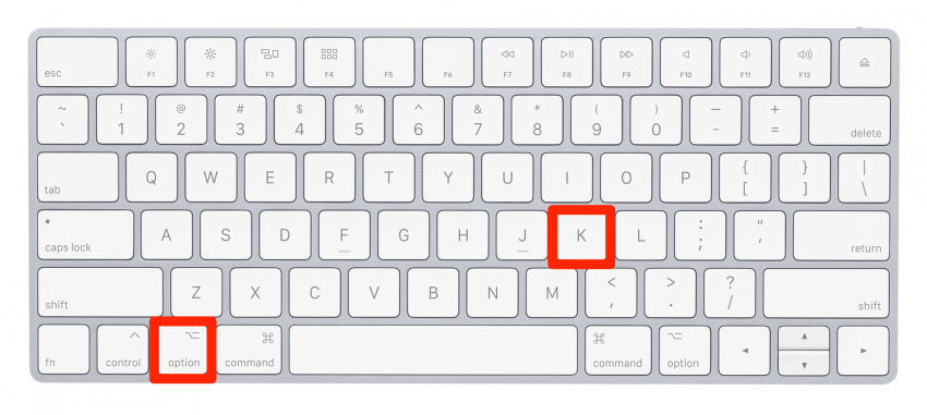 Як вводити символи на Mac: Символ меншого ступеня Mac