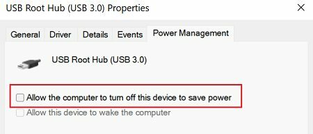 Paramètres de gestion de l'alimentation USB-root-hub-power-management