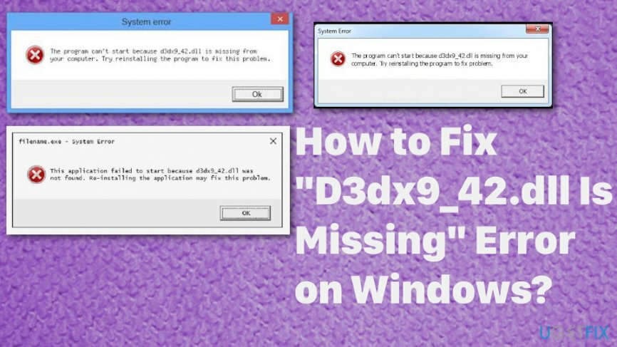 Fehlerursache durch die beschädigte Datei d3dx9_42.dll
