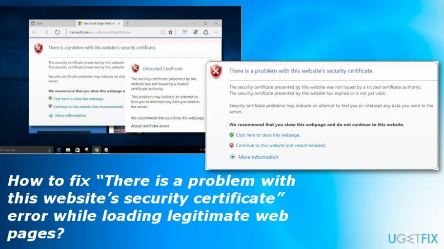 Ada masalah dengan sertifikat keamanan situs web ini yang terjadi di berbagai browser