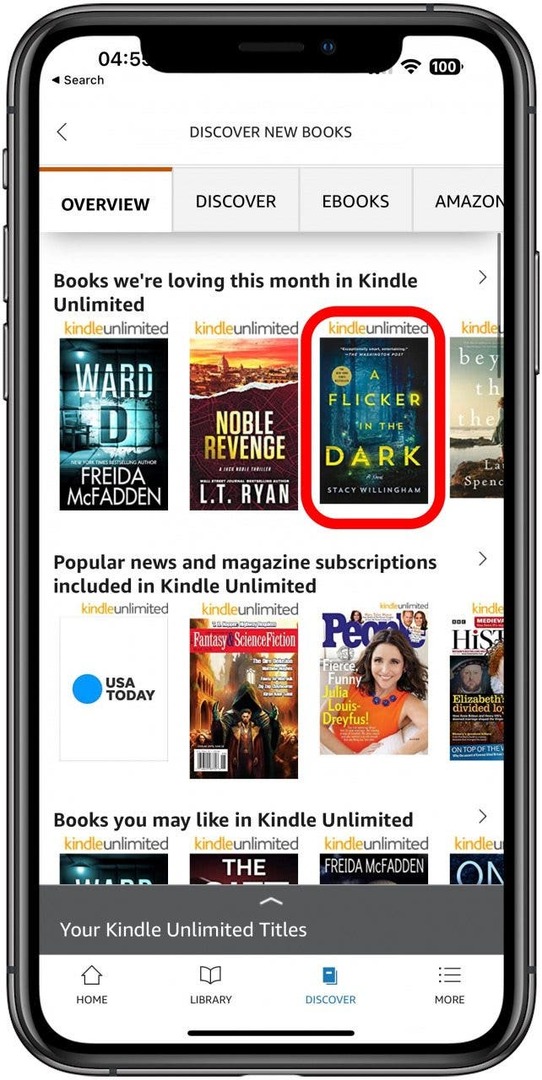 atingeți cartea pe care doriți să citiți ceea ce este kindle nelimitat