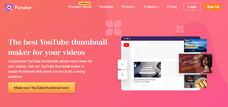 PicMaker - найкращий інструмент для створення мініатюр для YouTube