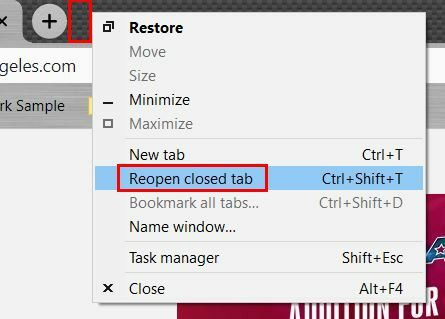 Ponovno odpri zaprt zavihek Chrome