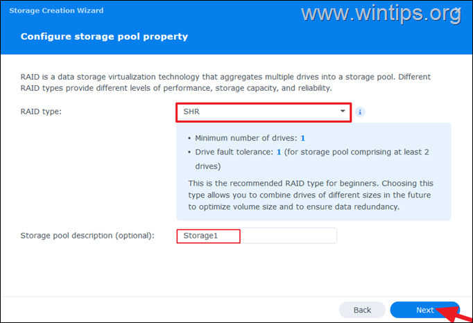 pool de stocare synology