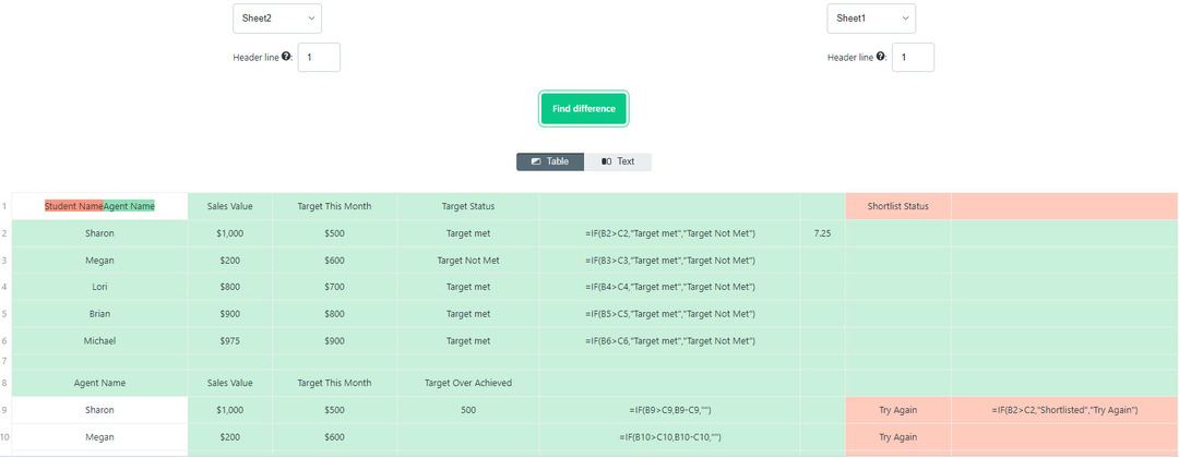 Diffchecker で Excel ファイルを比較する